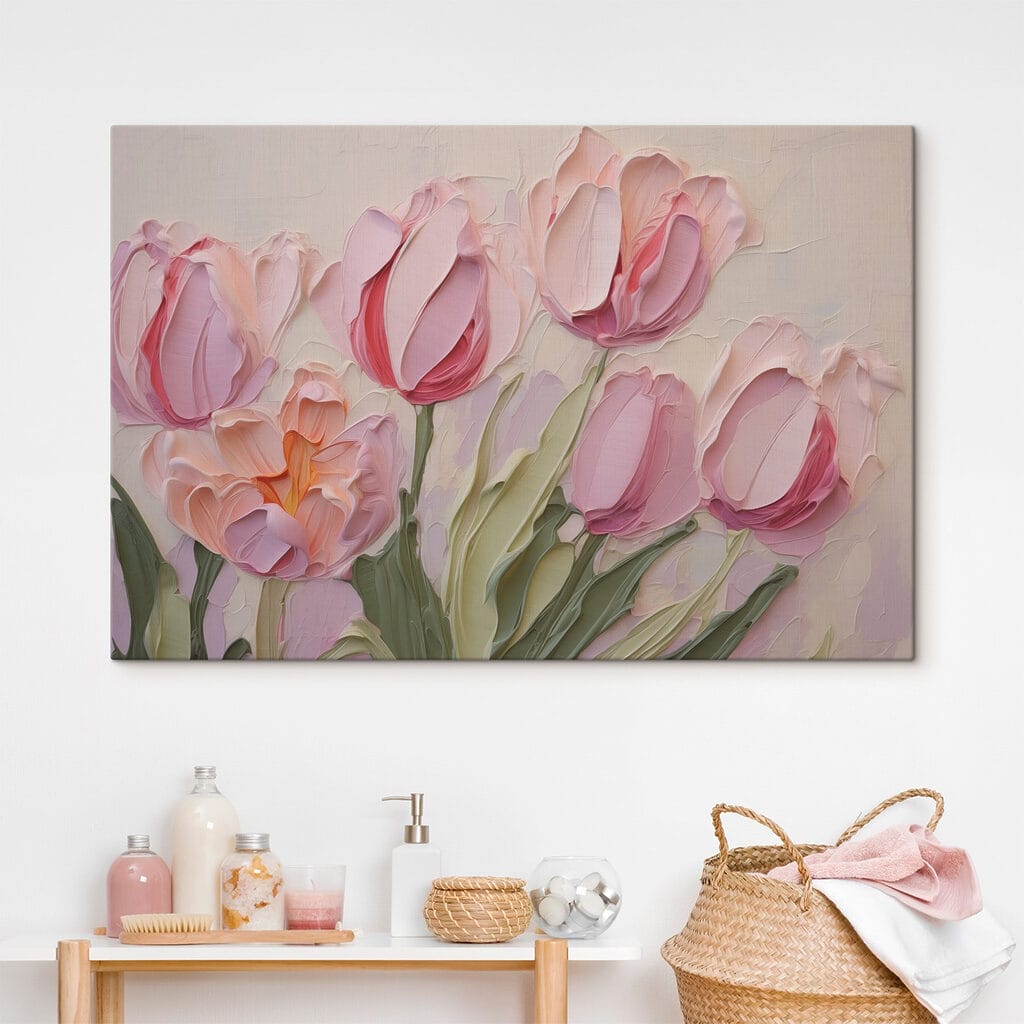 Painting of pink flowers Painting of pink flowers