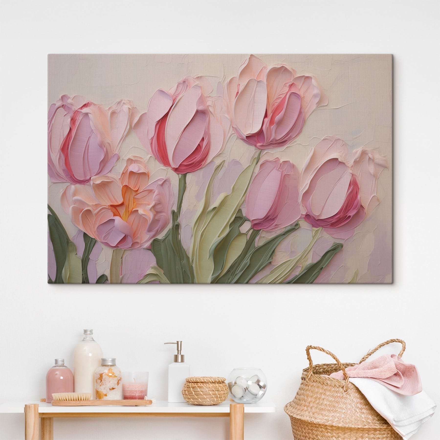 Painting of pink flowers