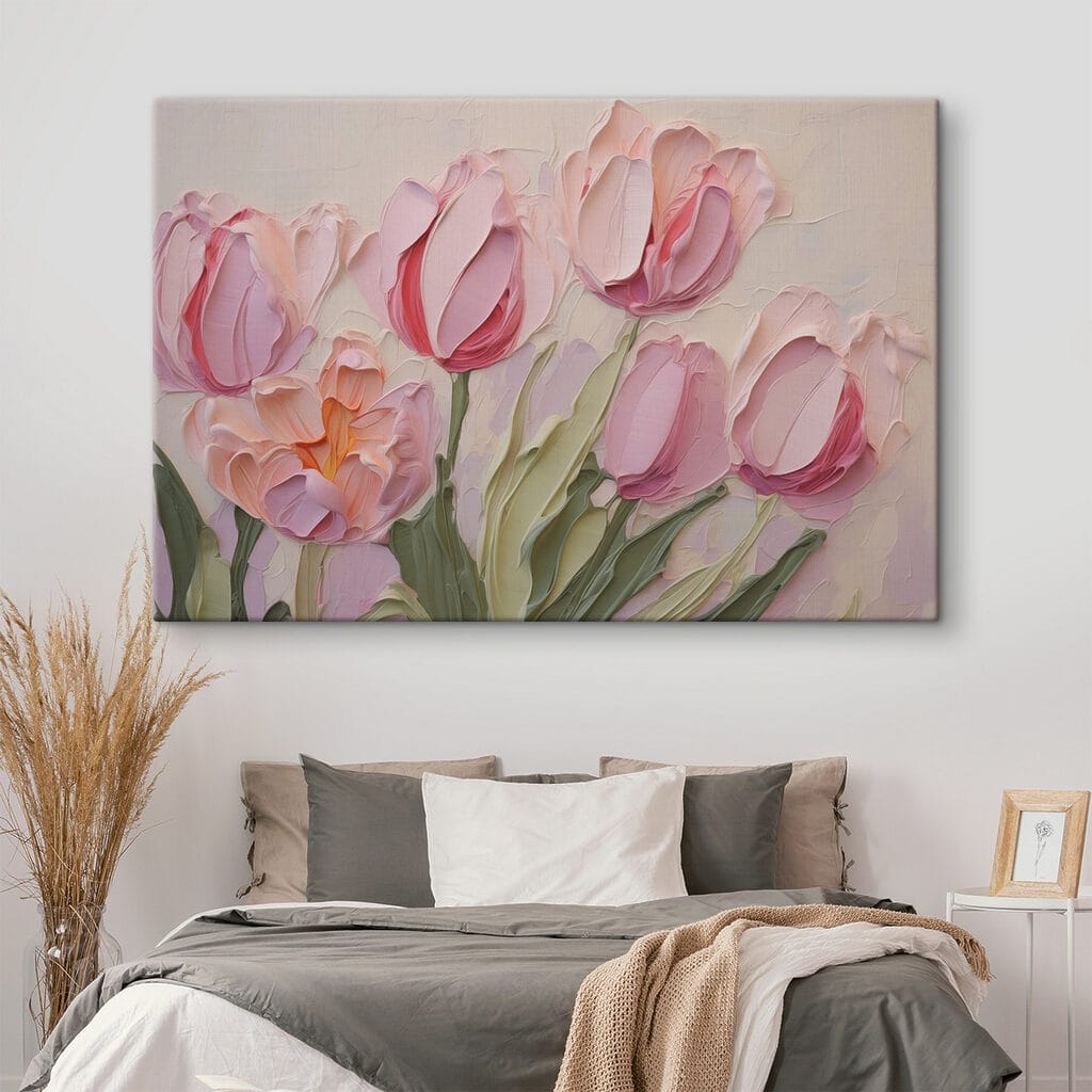 Painting of pink flowers Painting of pink flowers