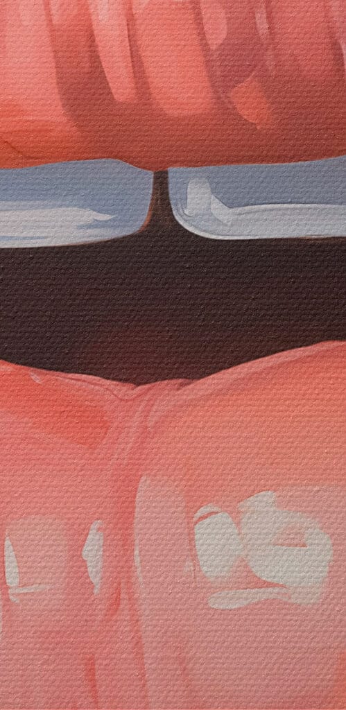 Soft, inviting lips in focus