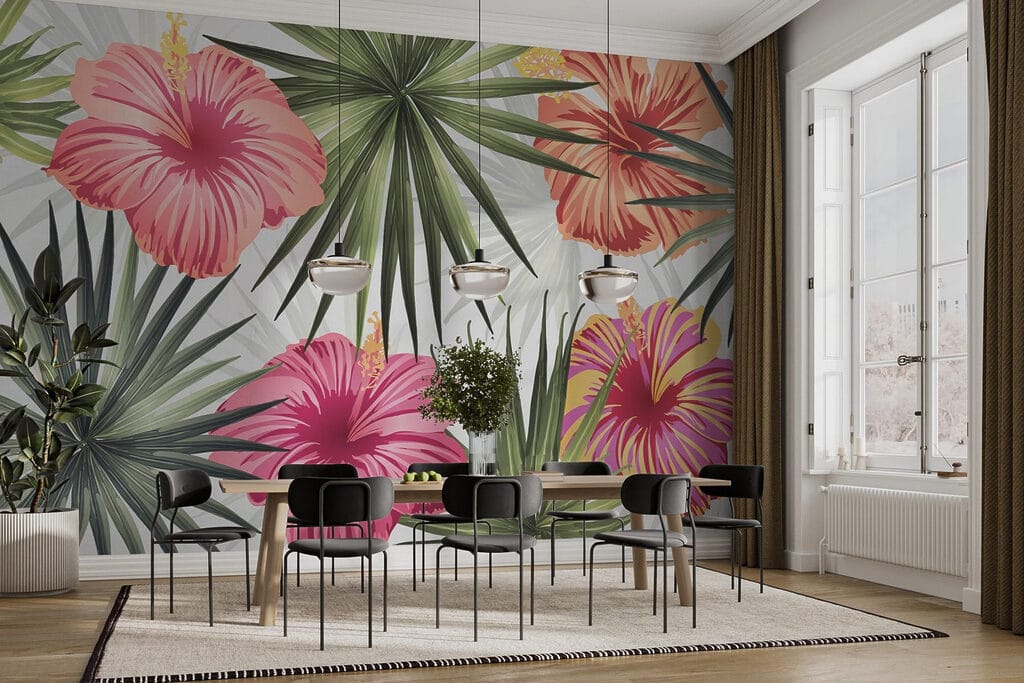 Floral Vibrance in Tropical Greens