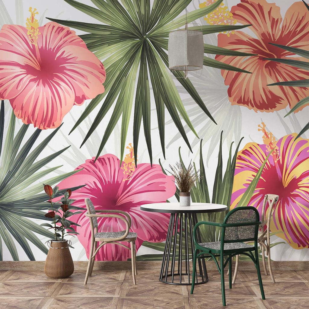 Floral Vibrance in Tropical Greens