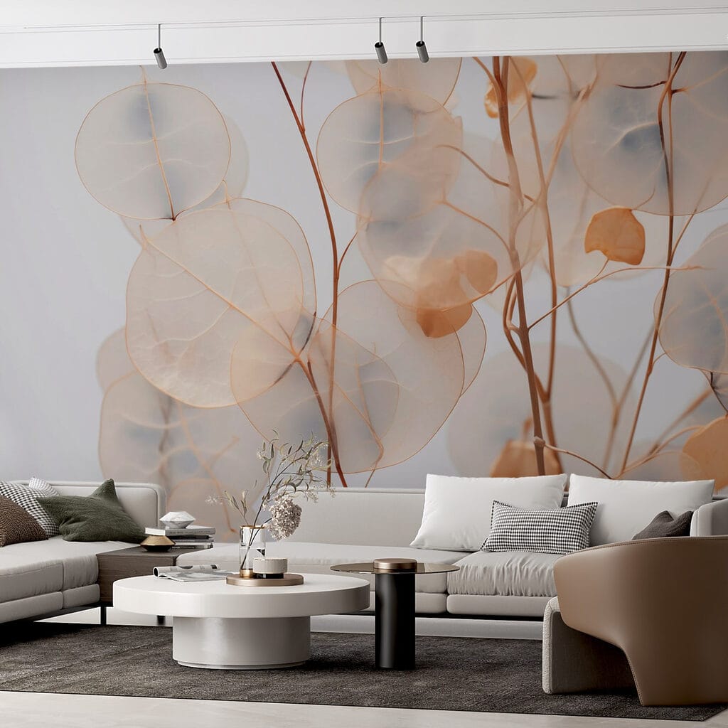 Delicate leaves in soft tones