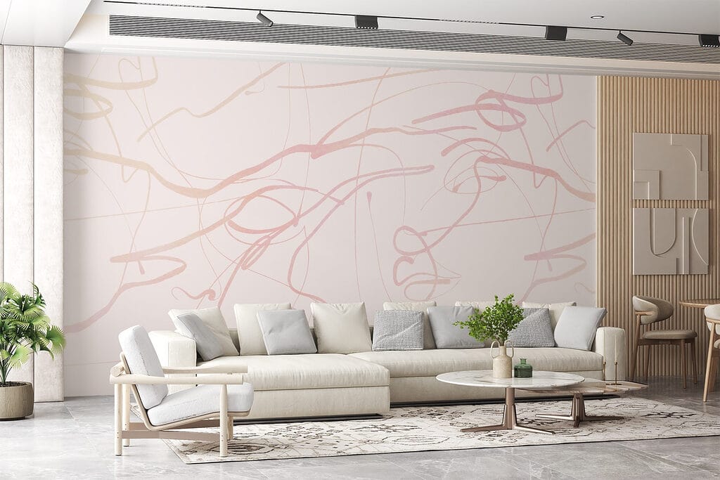 Pink lines on a white background