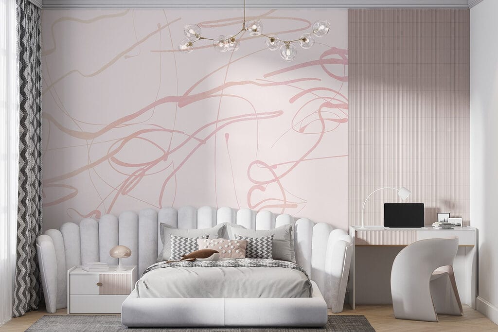 Pink lines on a white background