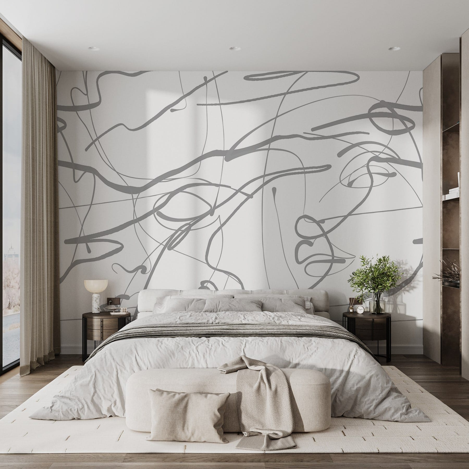 White background with gray lines