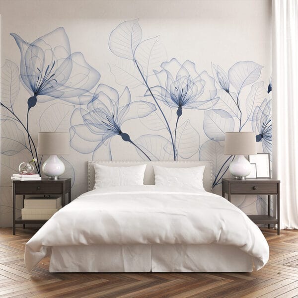 Transparent flowers and leaves