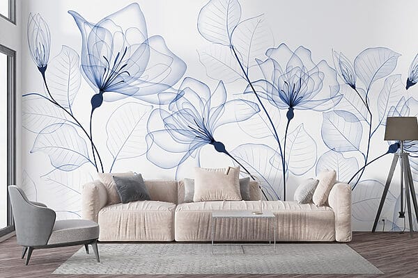 Transparent flowers and leaves