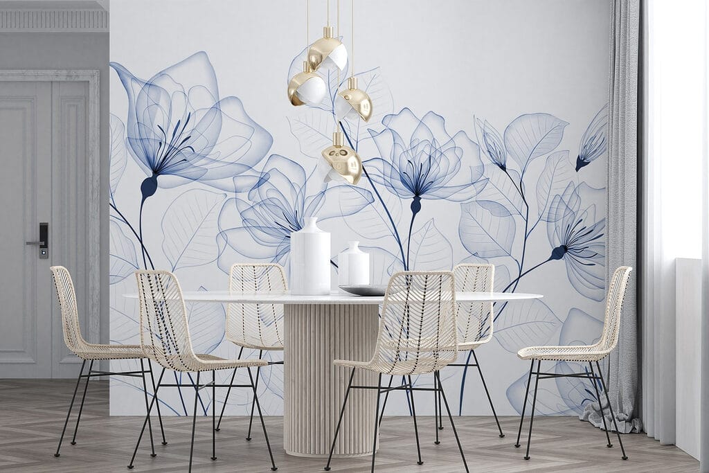 Transparent flowers and leaves