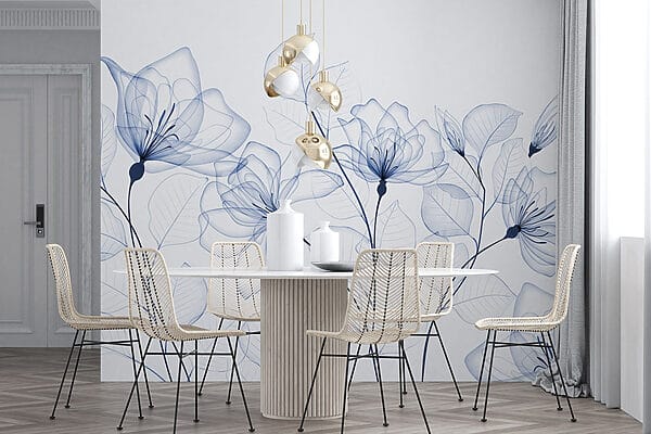 Transparent flowers and leaves