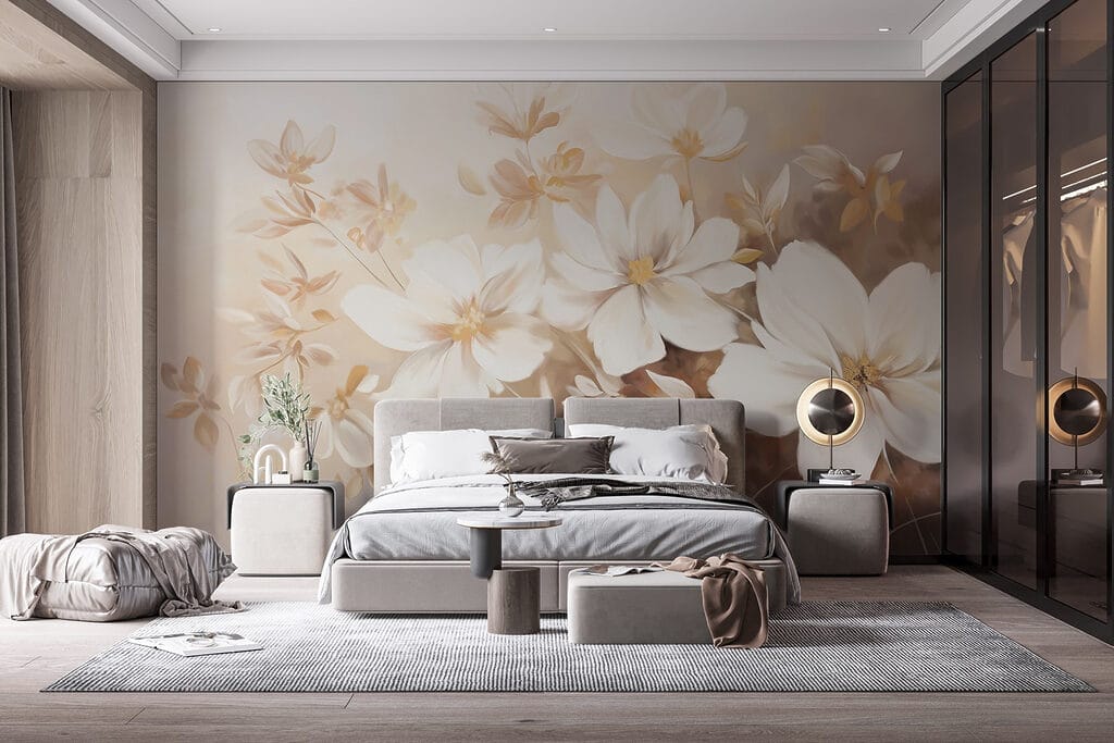 Painting of white flowers Painting of white flowers