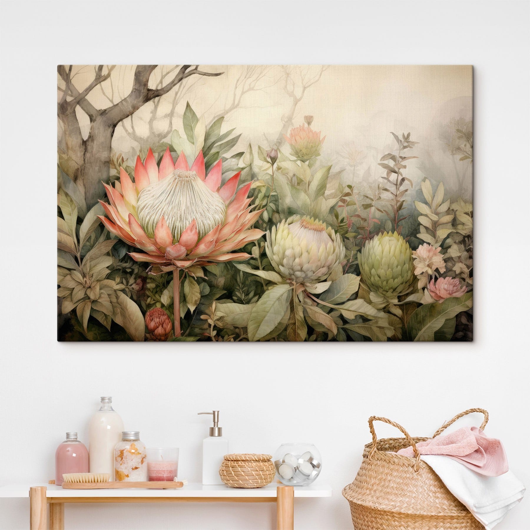 Painting of flowers and leaves Painting of flowers and leaves