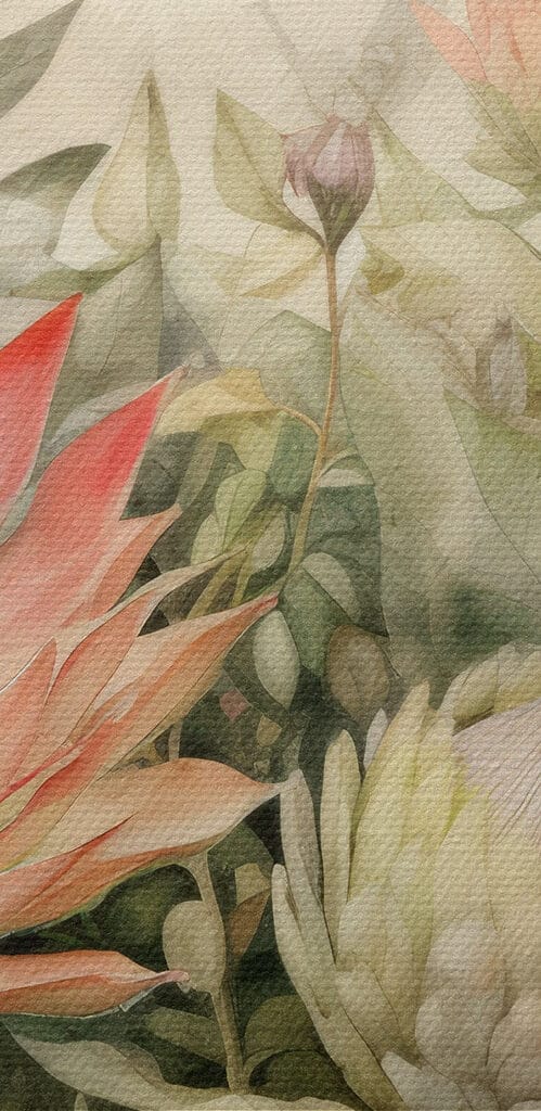 Painting of flowers and leaves Painting of flowers and leaves