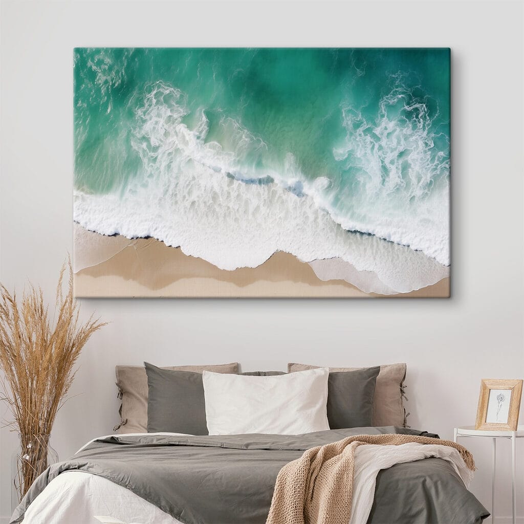 Waves crashing on a beach