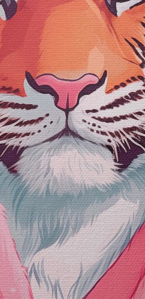 Tiger wearing a pink robe Tiger wearing a pink robe