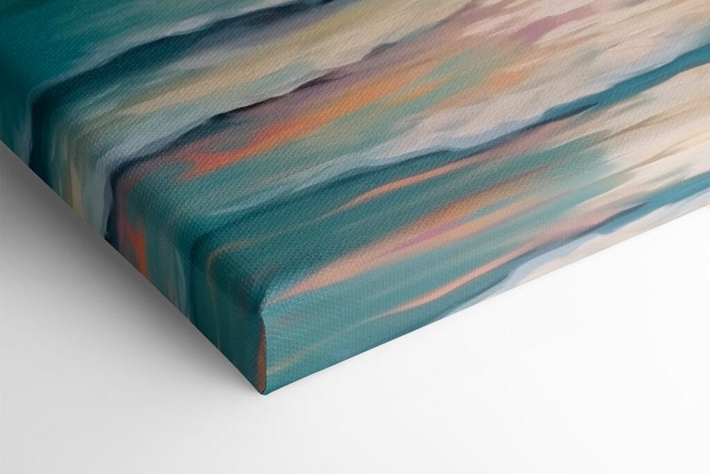 Painting of a sunset over the ocean