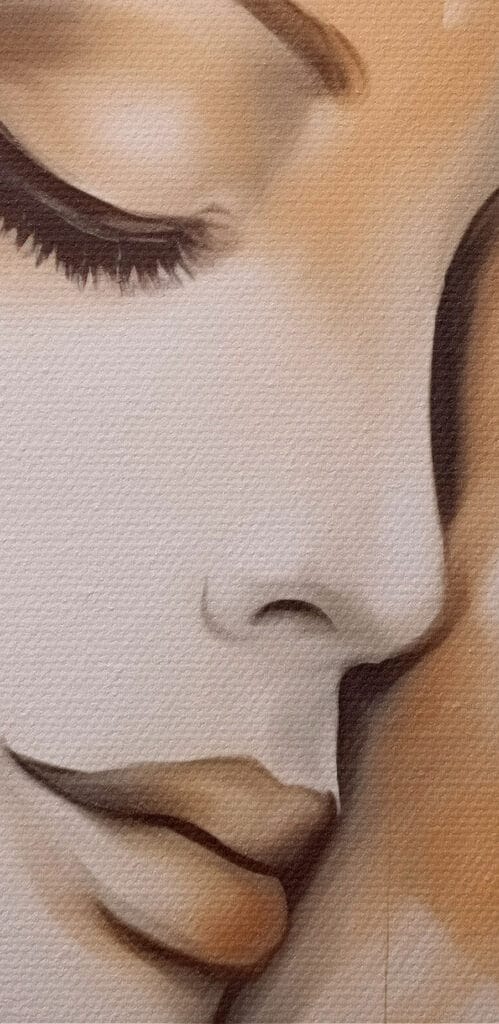 Painting of a woman's face