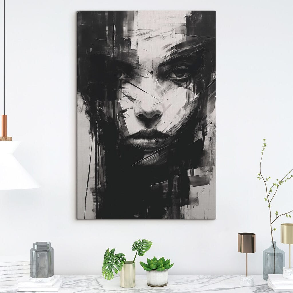 Painting of a woman's face Painting of a woman's face