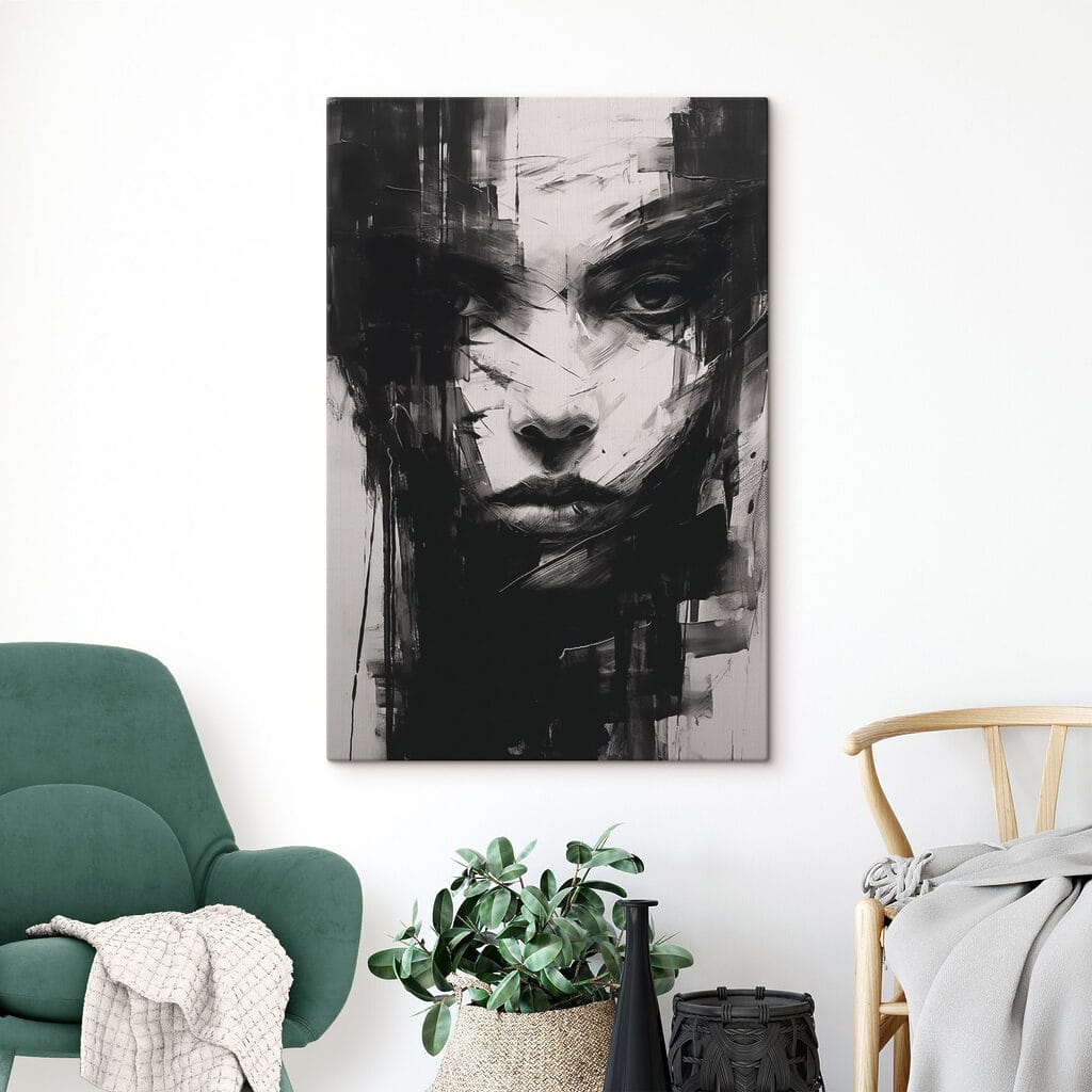 Painting of a woman's face Painting of a woman's face