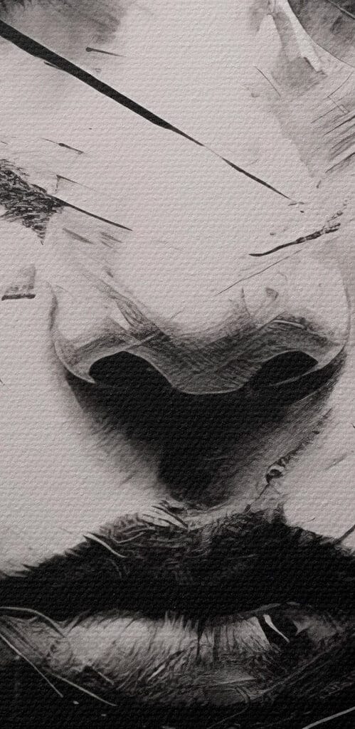 Painting of a woman's face Painting of a woman's face