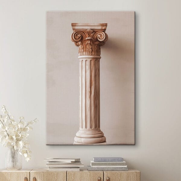 Pillar with a decorative column Pillar with a decorative column