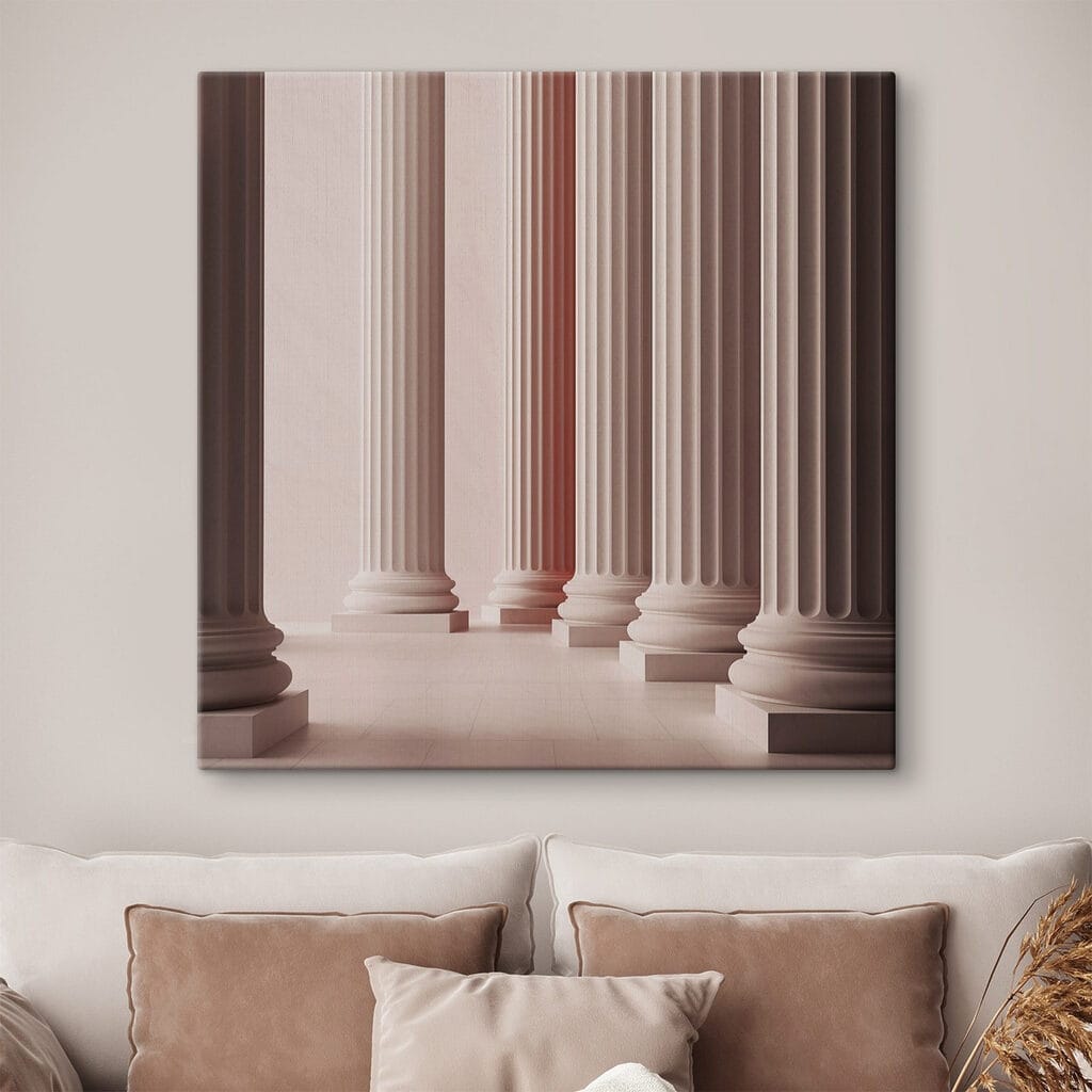 Row of white pillars Row of white pillars