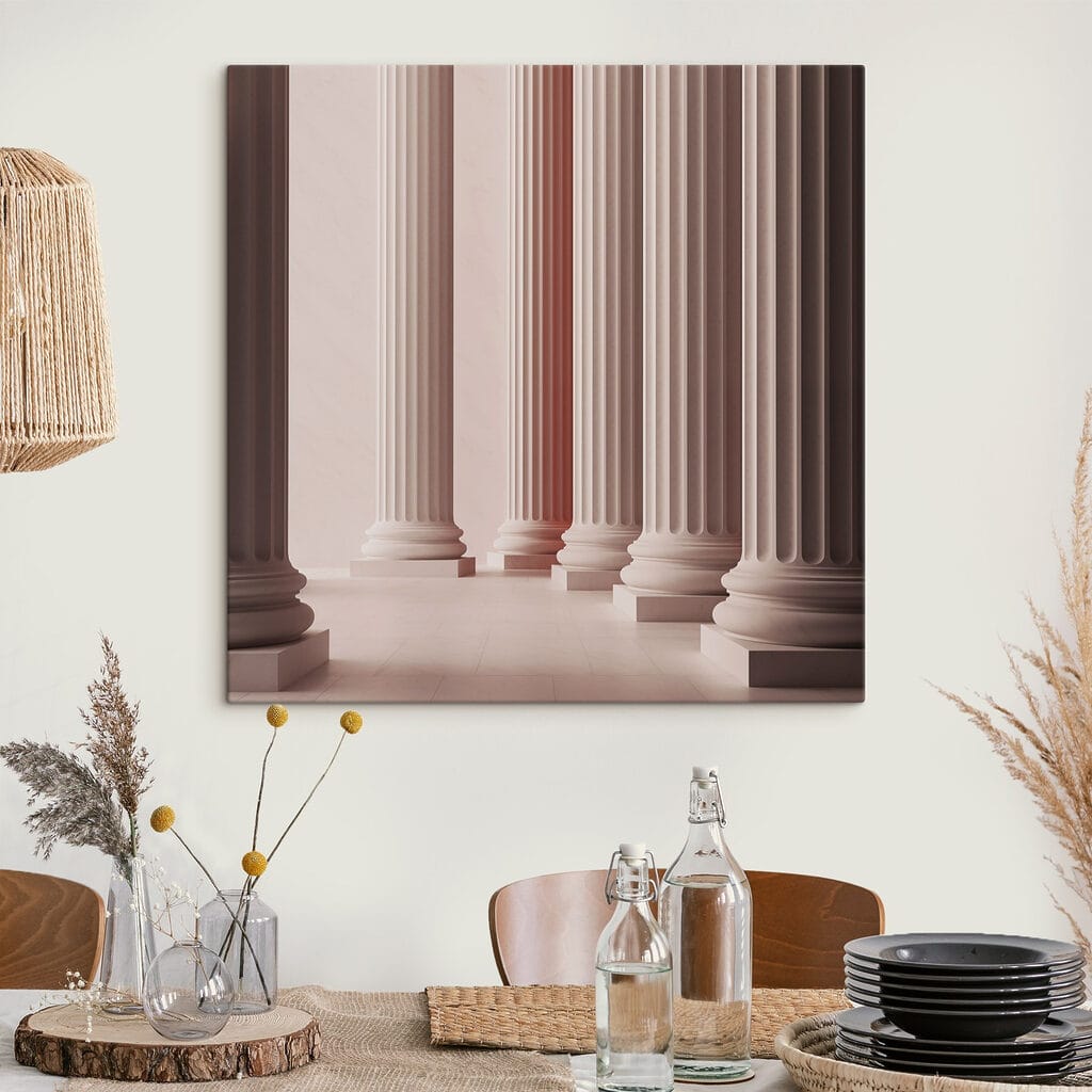 Row of white pillars Row of white pillars