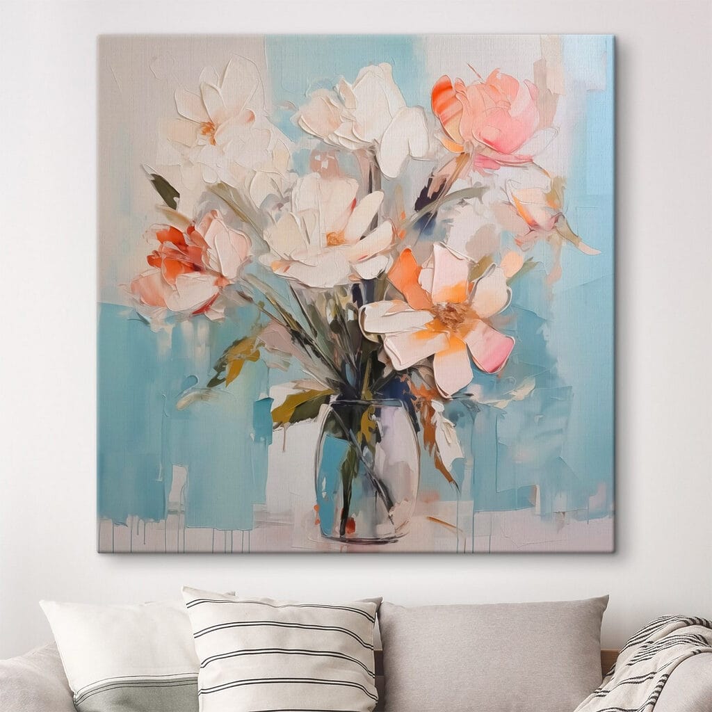 Painting of flowers in a vase Painting of flowers in a vase