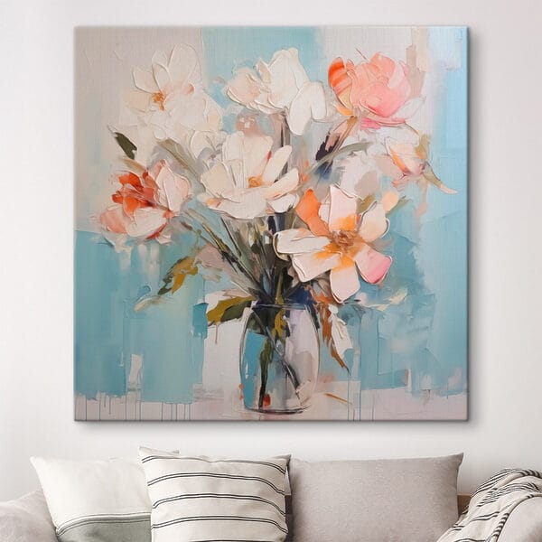 Painting of flowers in a vase Painting of flowers in a vase