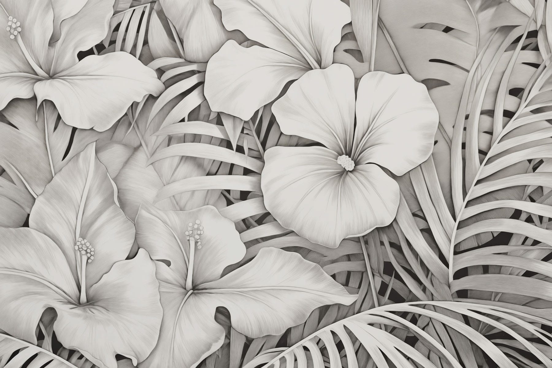 Lush foliage in monochrome tones Lush foliage in monochrome tones