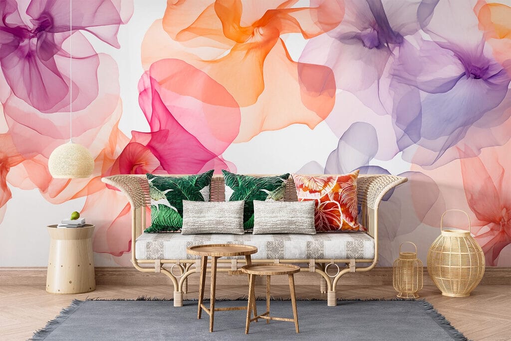 Group of flowers in different colors