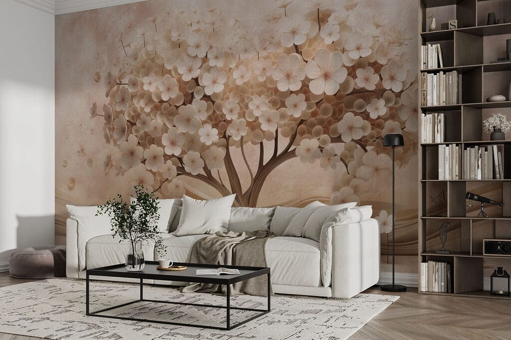 Tree made of paper flowers