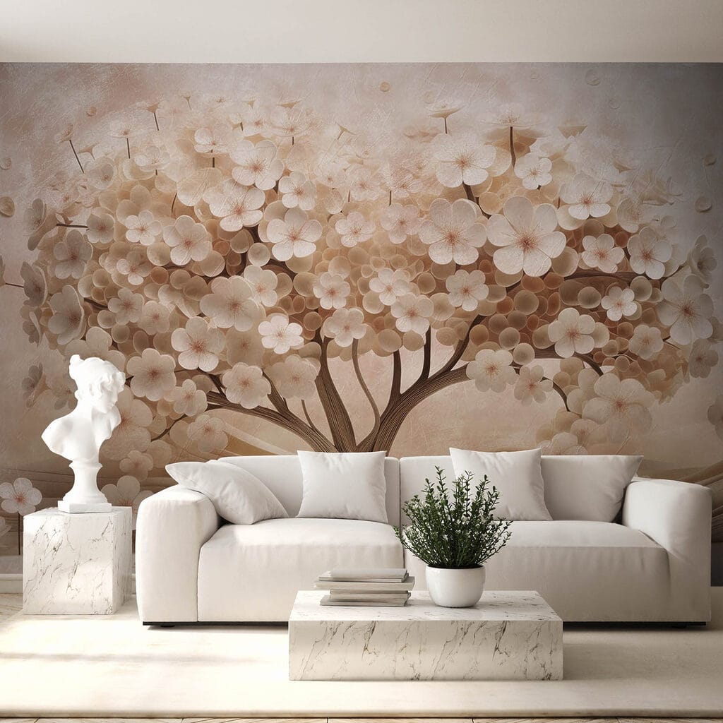 Tree made of paper flowers