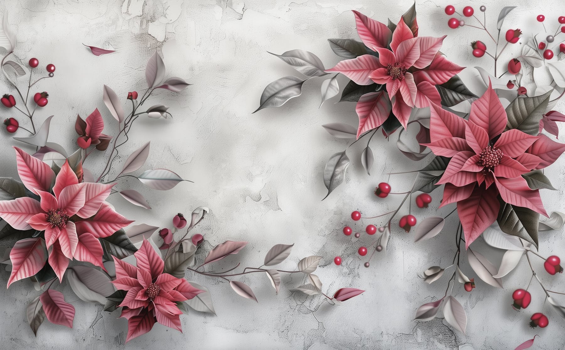 Flowery elegance on a muted backdrop