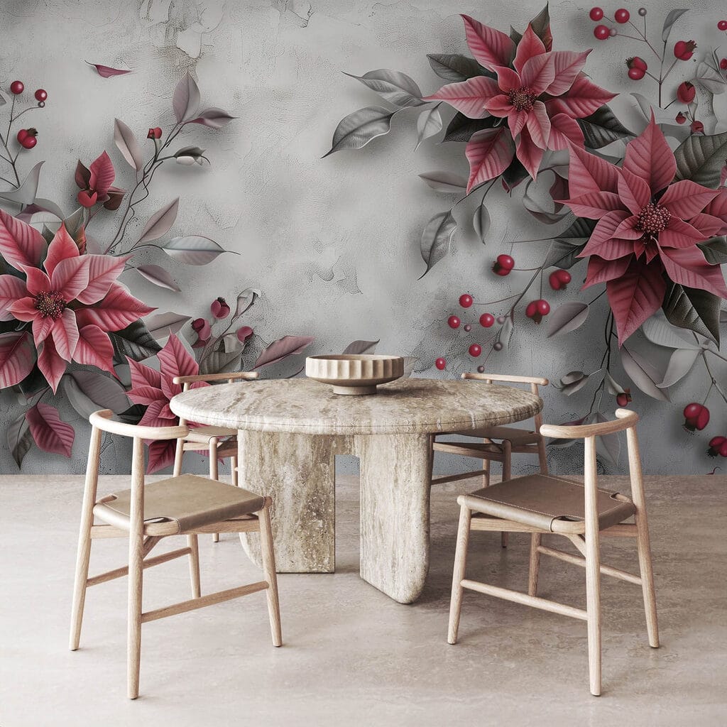 Flowery elegance on a muted backdrop