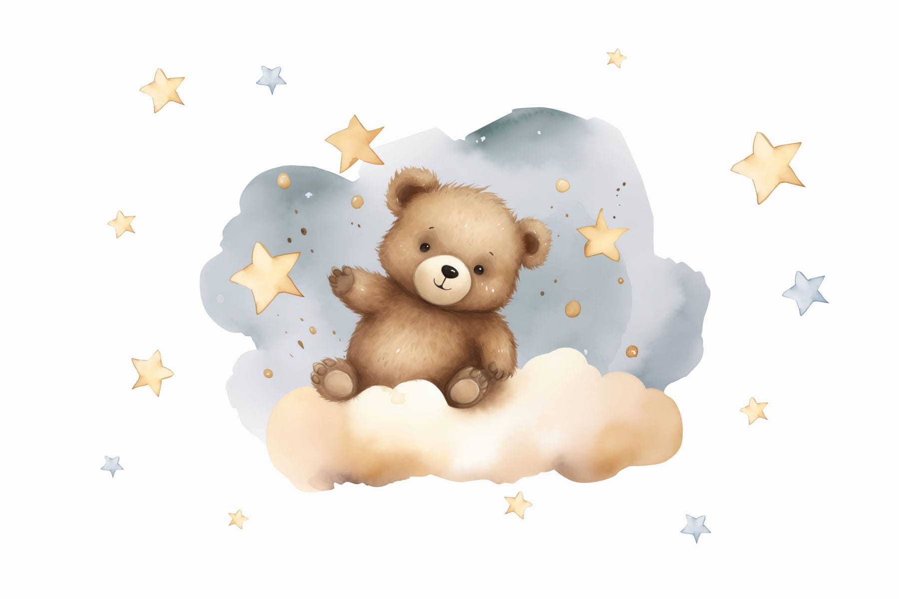 Teddy bear on a cloud