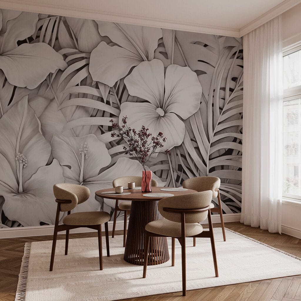 Floral patterns in monochrome tones Floral patterns in monochrome tones