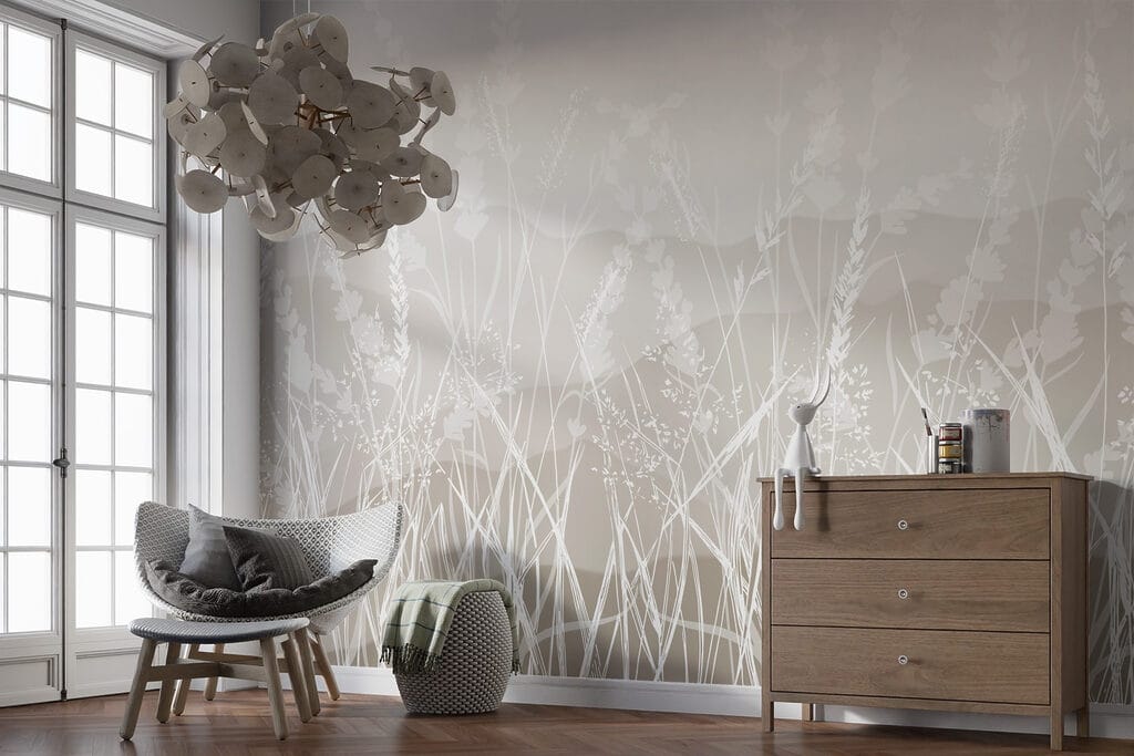 Field of grass with a mountain in the background Field of grass with a mountain in the background