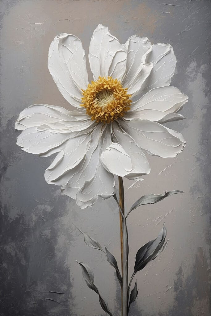 White flower with a yellow center