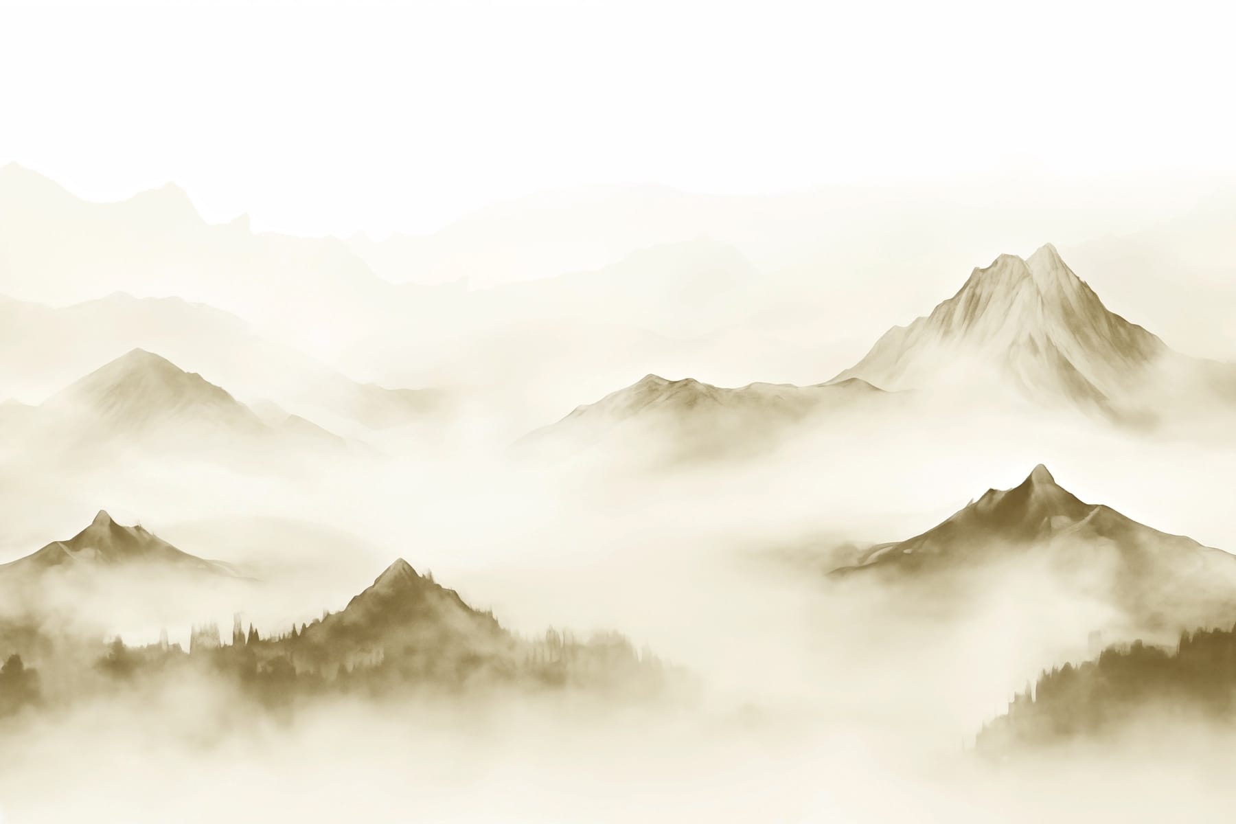 Foggy mountain range