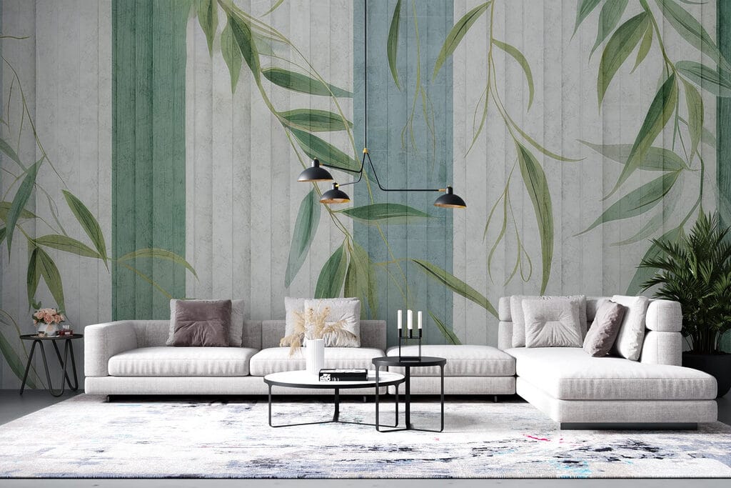 Wallpaper with leaves on it