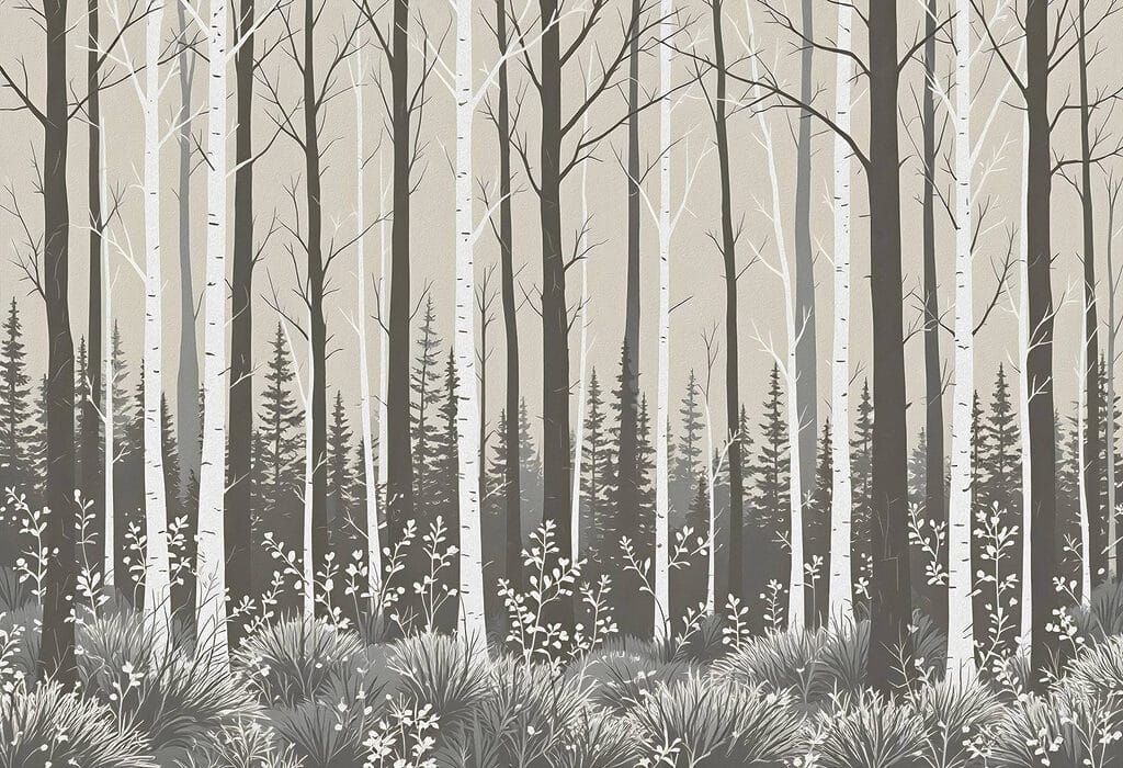 Forest of trees and bushes