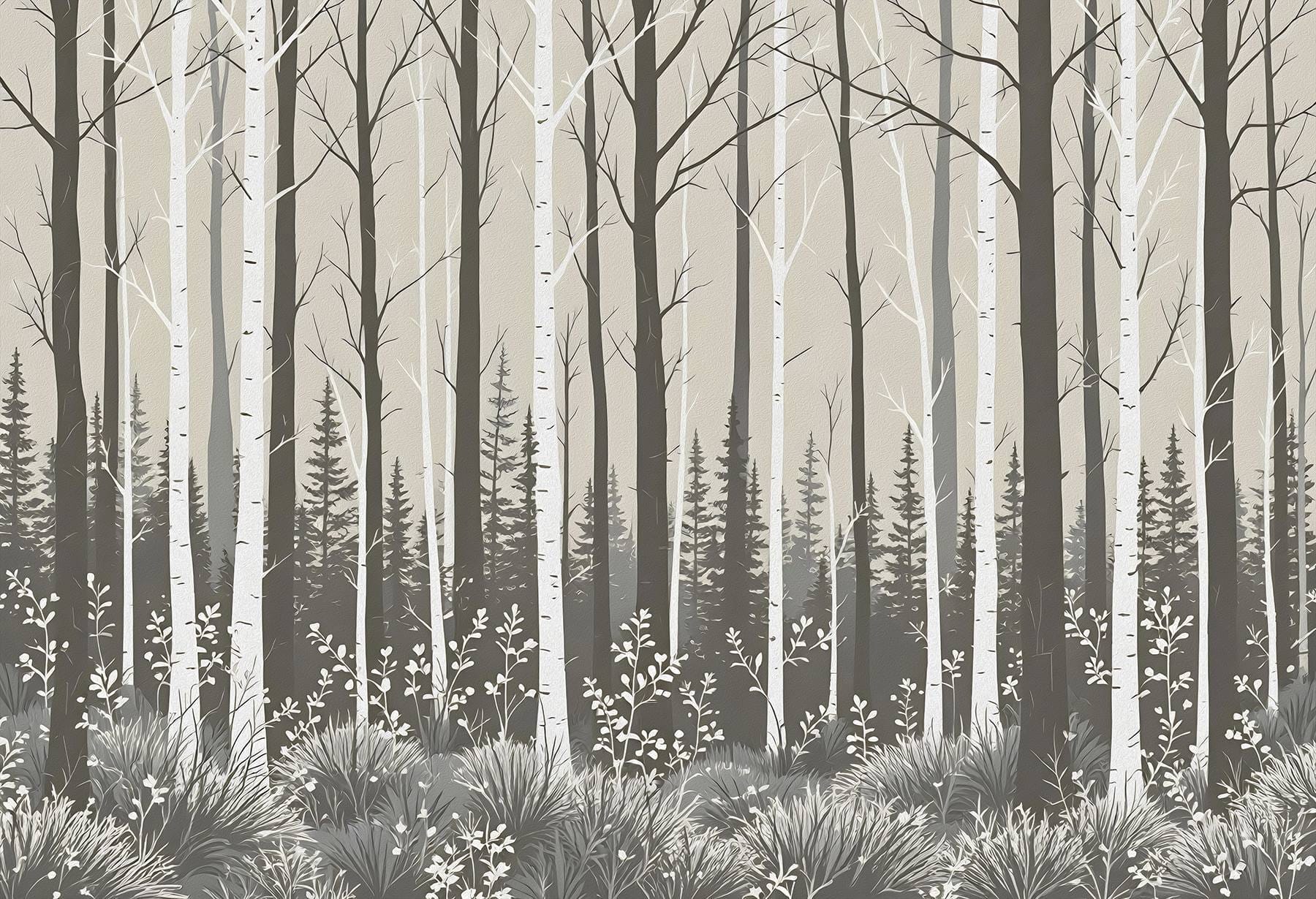 Forest of trees and bushes