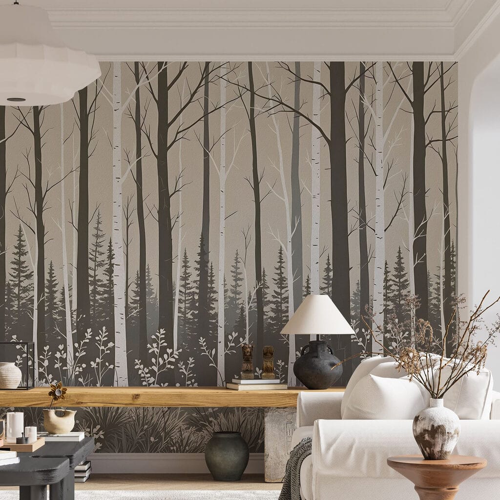 Forest of trees and bushes