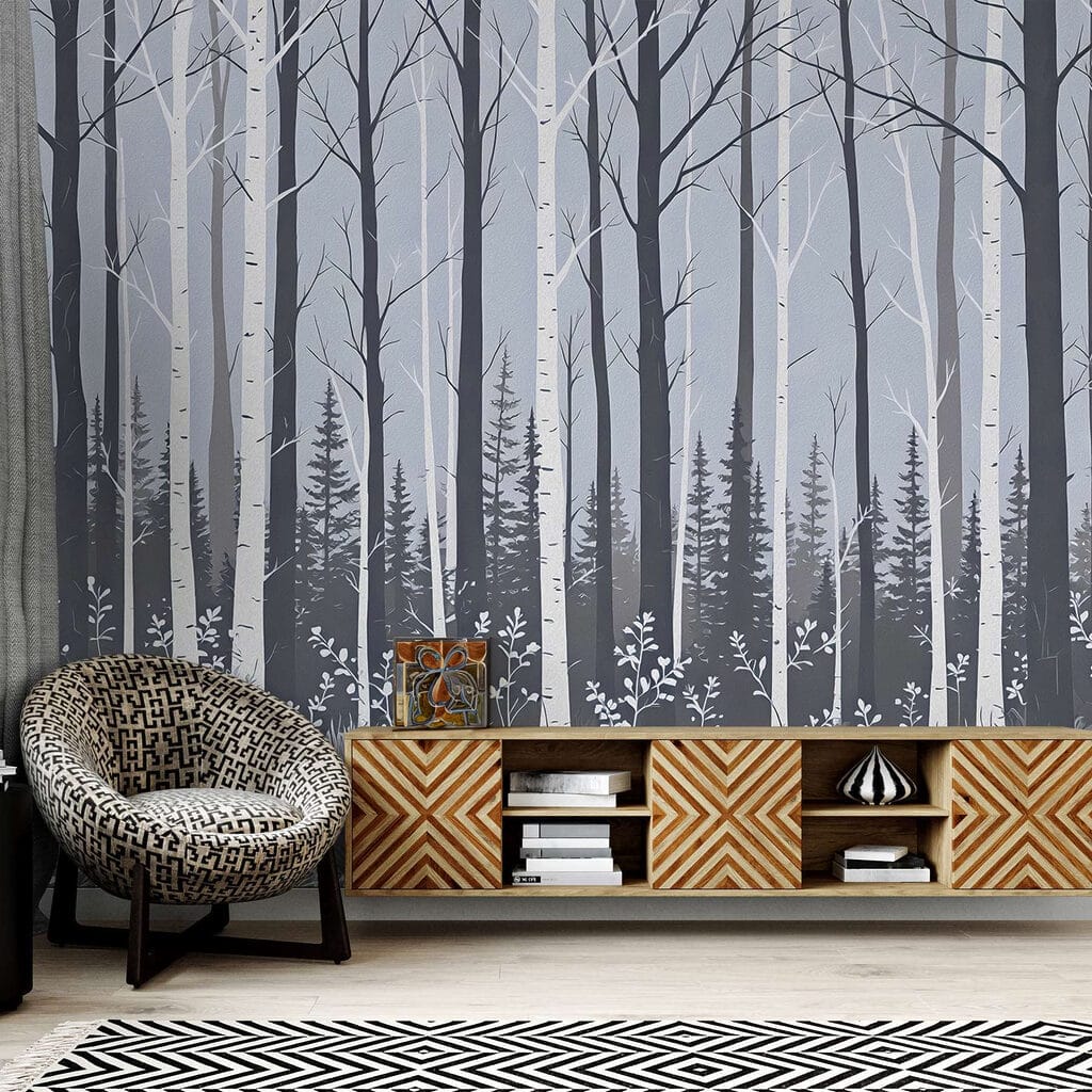 Forest of trees and bushes