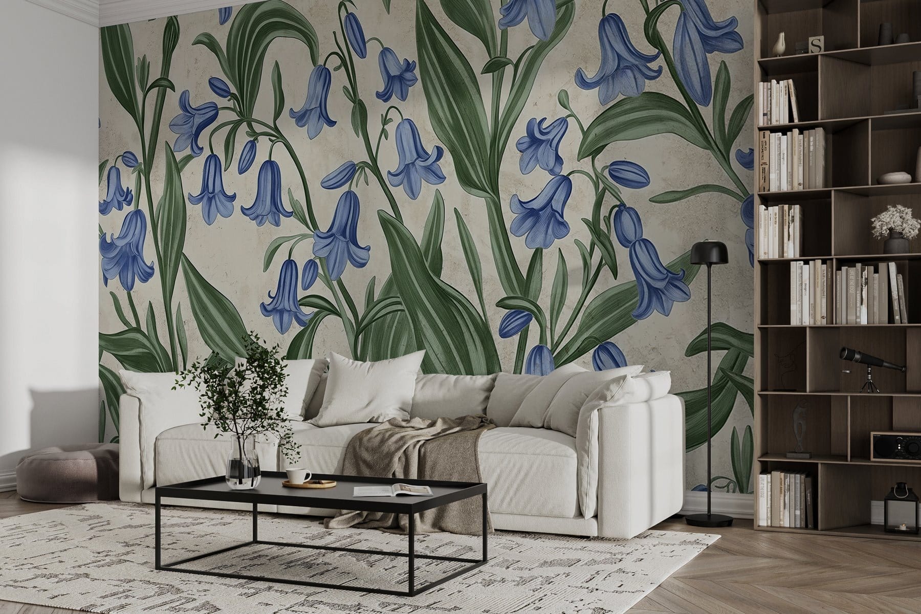 Serene blue blooms in soft hues Serene blue blooms in soft hues