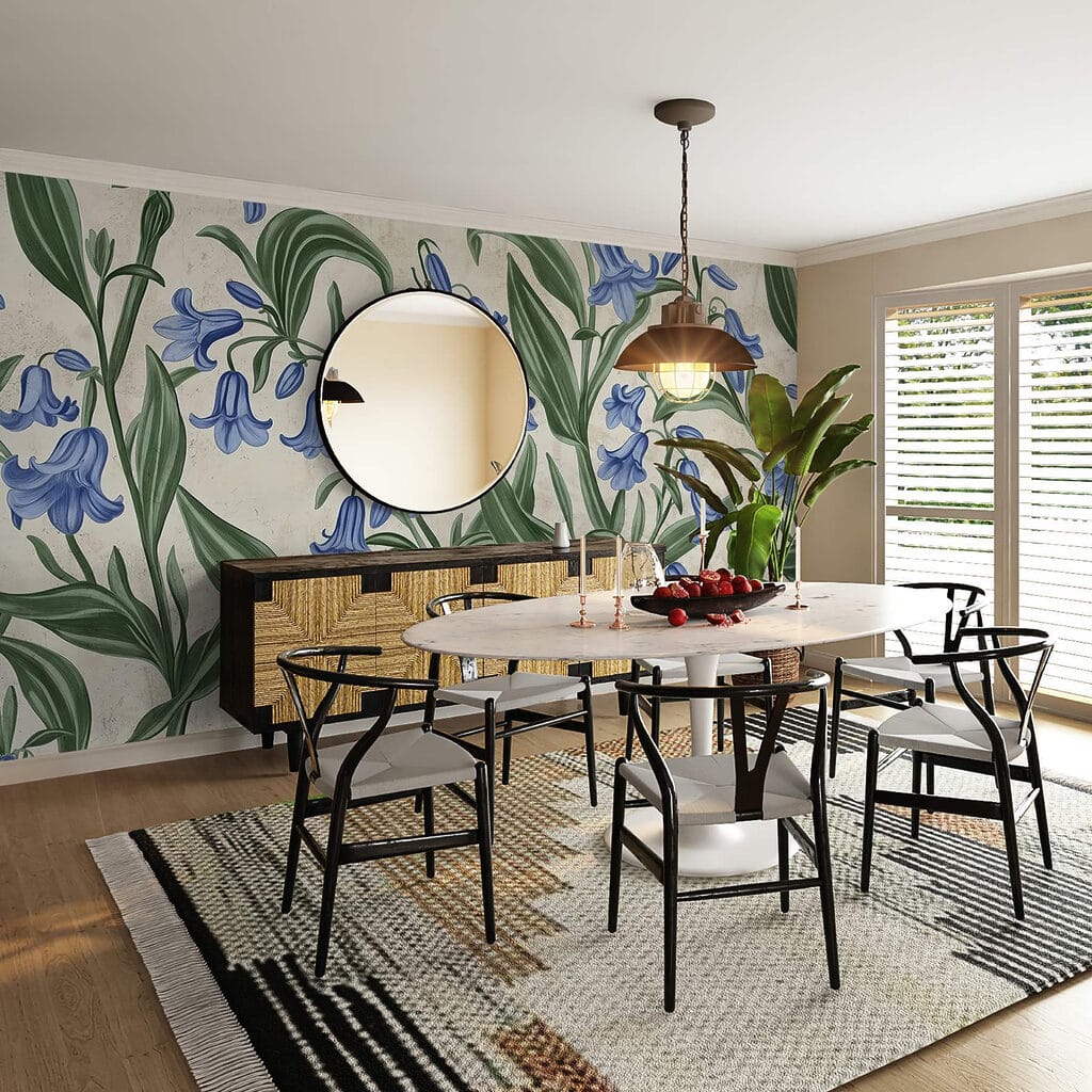 Serene blue blooms in soft hues Serene blue blooms in soft hues