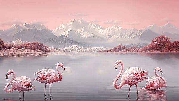 Два фламінго стоять у воді Два фламінго стоять у воді