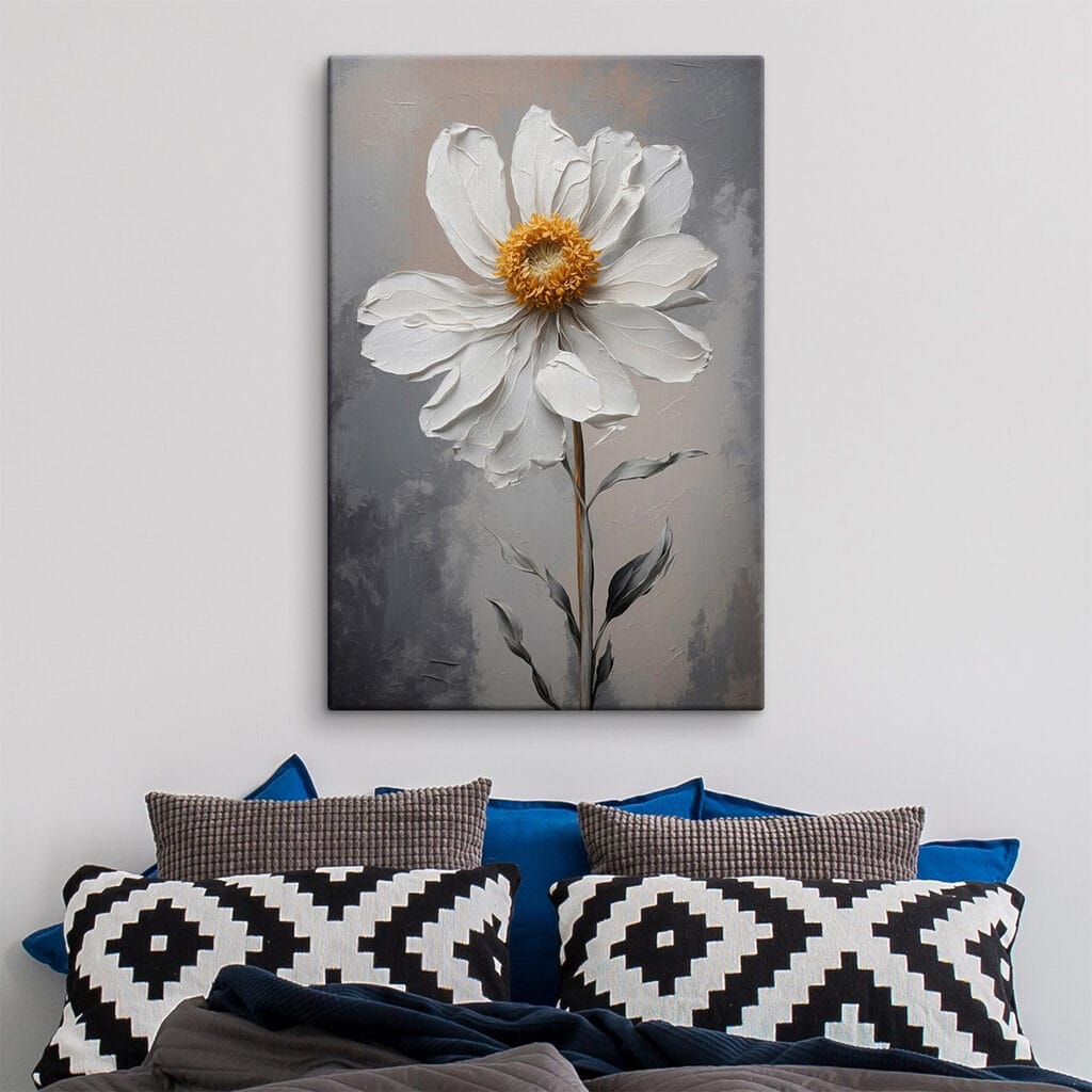 White flower with a yellow center