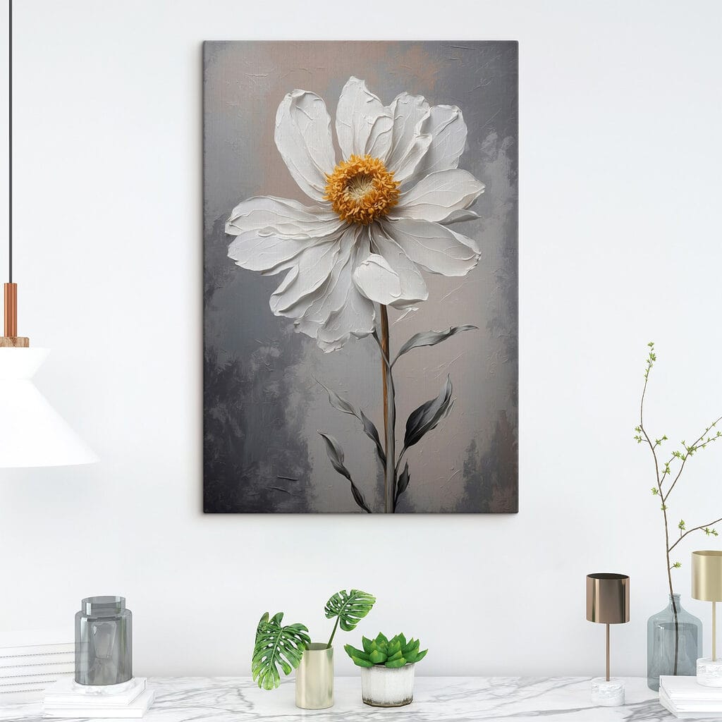 White flower with a yellow center